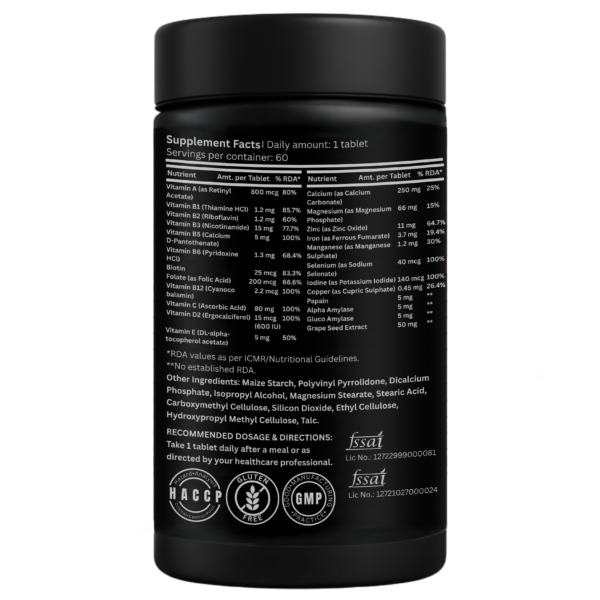 PHYSIC NUTRITION Beta Flex Multivitamin for Men and Women, 60 Multivitamin Tablets, Vitamin C, Multiminerals, Enhances Energy, Stamina & Immunity…