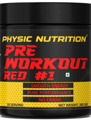 Physic Nutrition Pre-workout Red #1 [300g, 30 Servings] | All Natural | Strength | Peak Performance | Powerful Pumps | Energy | Dope Free