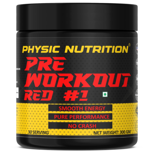 Physic Nutrition Pre-workout Red #1 [300g, 30 Servings] | All Natural | Strength | Peak Performance | Powerful Pumps | Energy | Dope Free